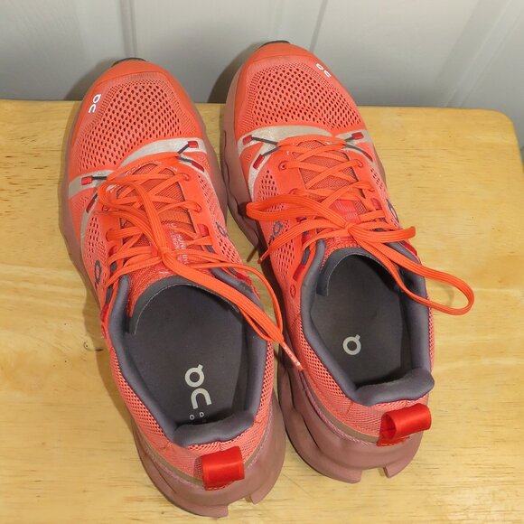 ON Cloud - Flame/Dustrose Cloudsurfer Trail Running Shoes -  Mens Size 10 - Picture 6 of 8
